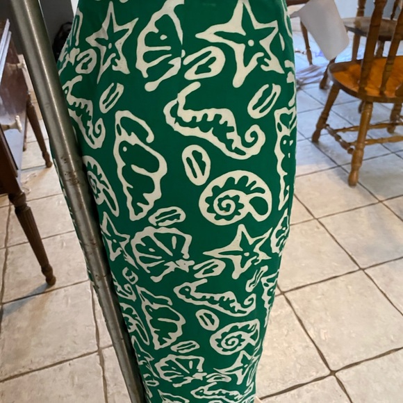 Serape Size M Wrap Skirt Midi Green Beach Ikat Sea - Picture 4 of 4